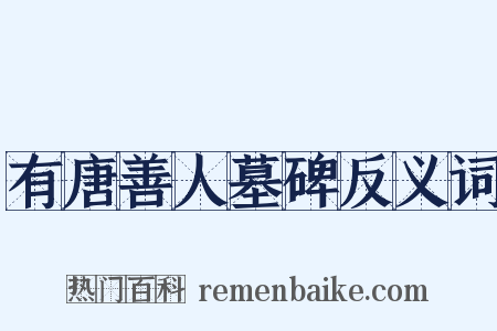 有唐善人墓碑反义词是什么意思的图片